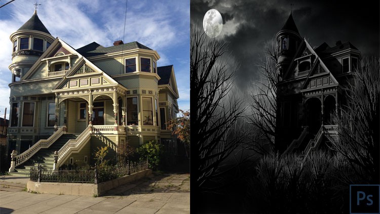 Photoshop CC: Create a Spooky Haunted-House in one hour - Free Udemy Courses